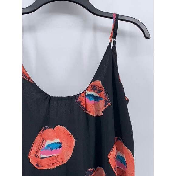 BUDDY LOVE Women's Black-Red Lip Print Melanie Scoop-Neck A-Line Mini Dress SZ S - Picture 3 of 10